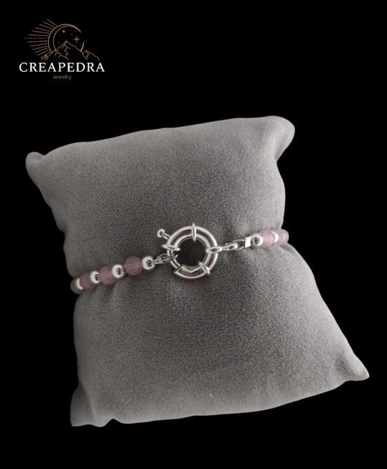 Bracelet bouée Quartz rose