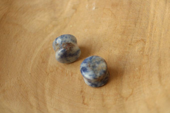 Plugs 12mm Jaspe Blue Spot Stone