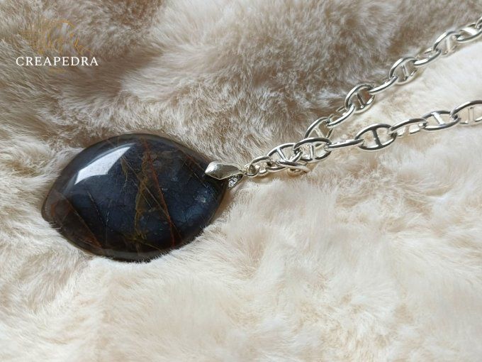 Collier Pierre de Lune noire AA